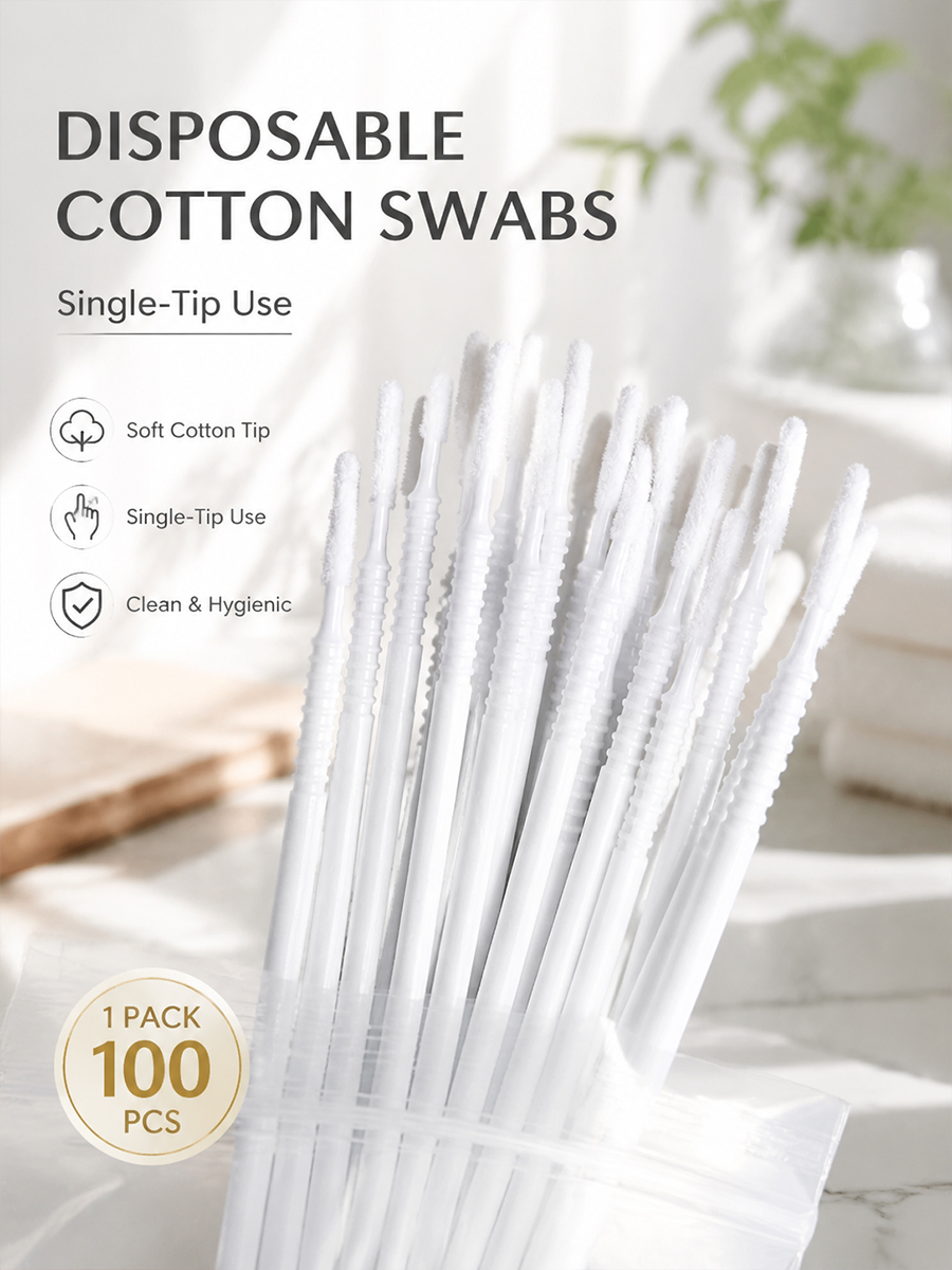 Makeup And Beauty - Disposable Long Cotton Swabs Eyelash Extensions