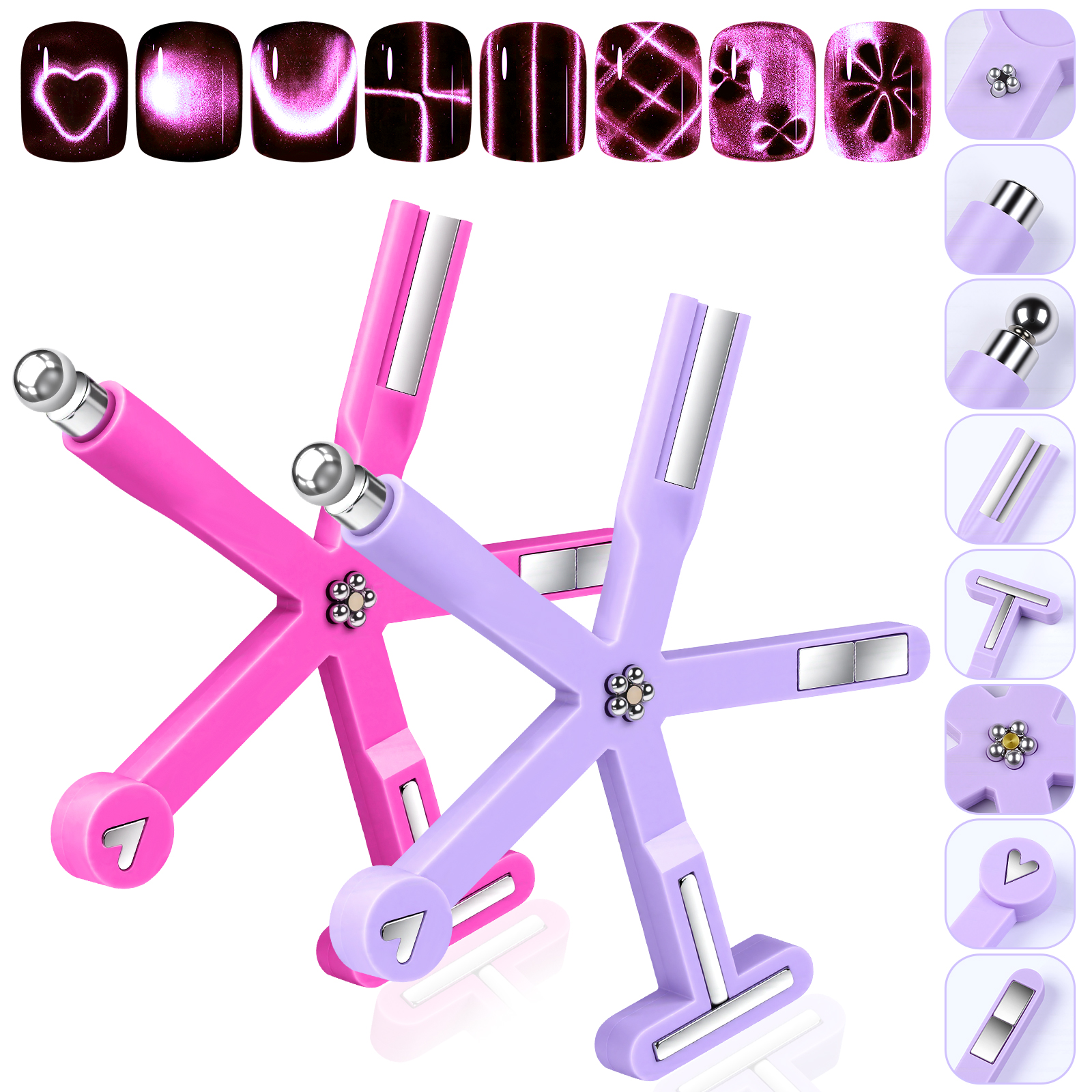 Contour Palette Stick - 8In1 Nail Art Magnet Featuring Fancy