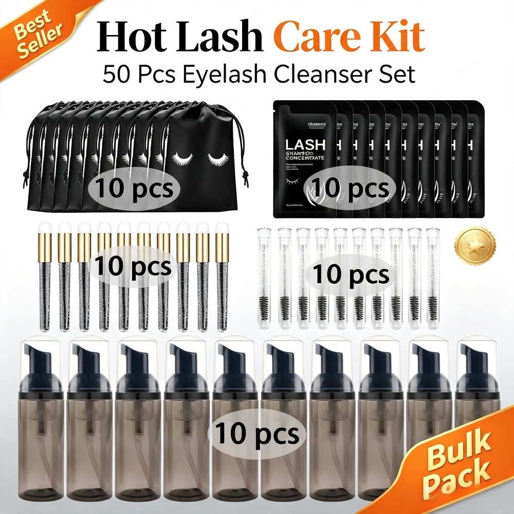 Beauty Makeup Kit - 25/50Pcs Non Irritating Lash Shampoo Brush