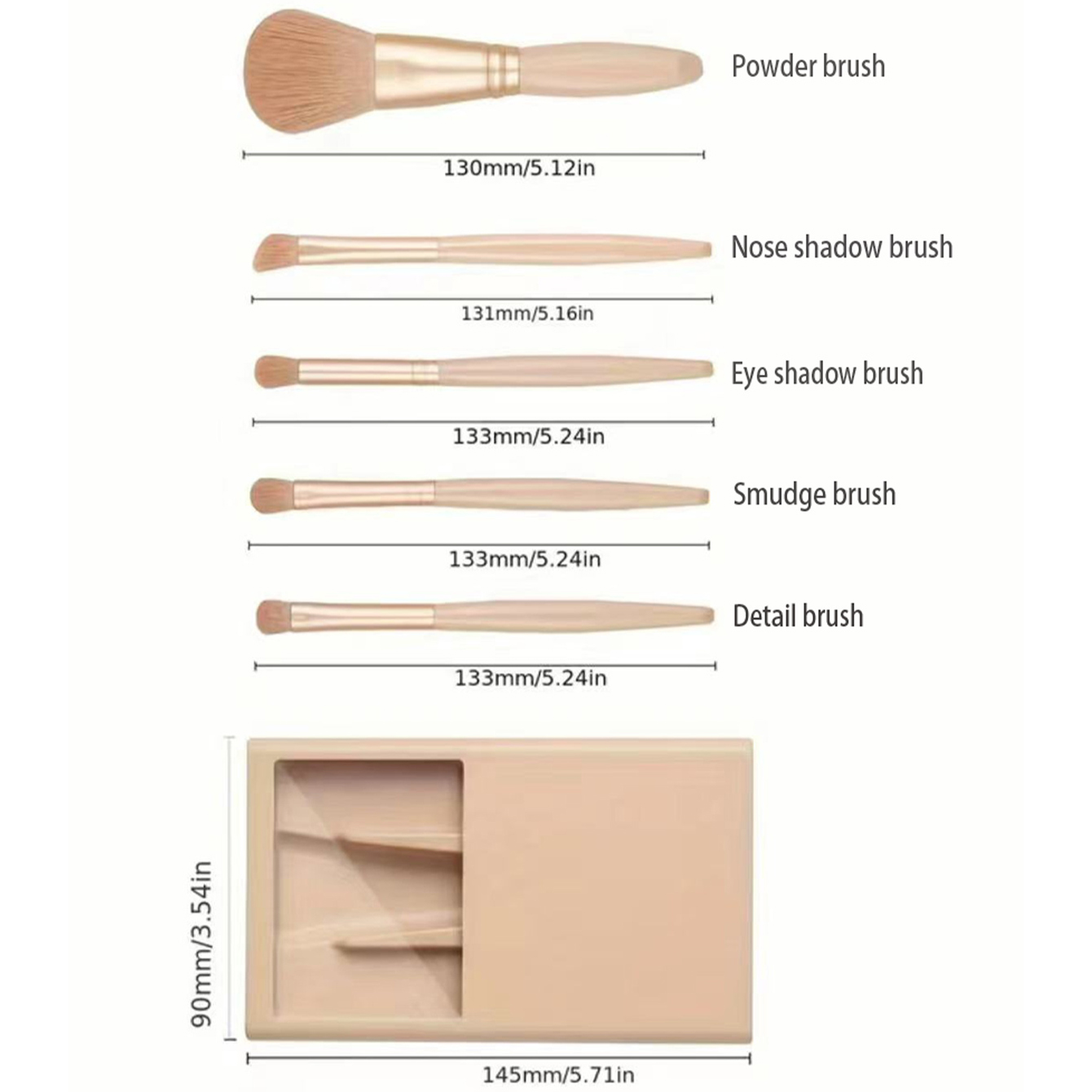 5pcs Cosmetic Brush Kit With M - Beauty Makeup Kit recensione e prezzo