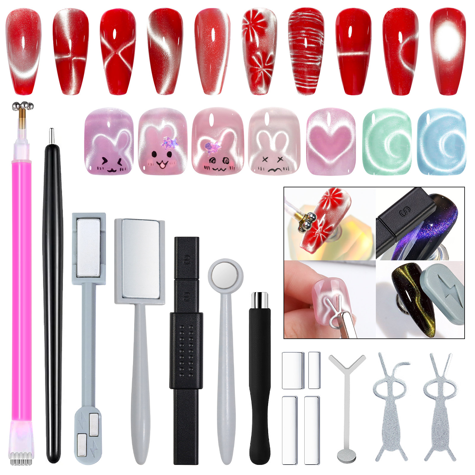 14pcs Cat Eye Nail Magnet Set  - Contour Palette Stick recensione e prezzo